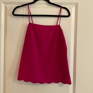 JCREW HOT PINK SCALLOPS TOP